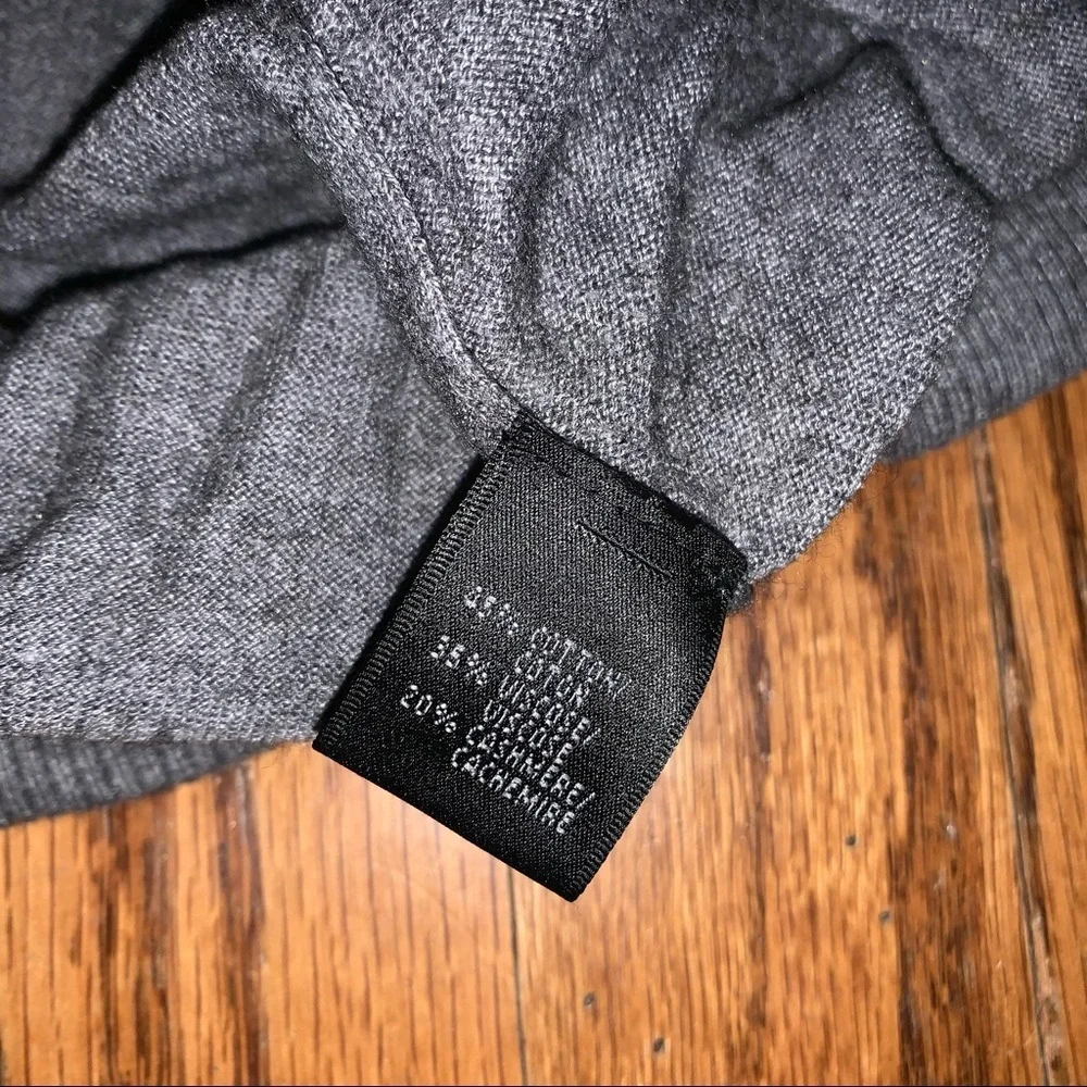 Lafayette 148 New York Gray Cashmere Blend Full Zip Sweater Jacket size Medium